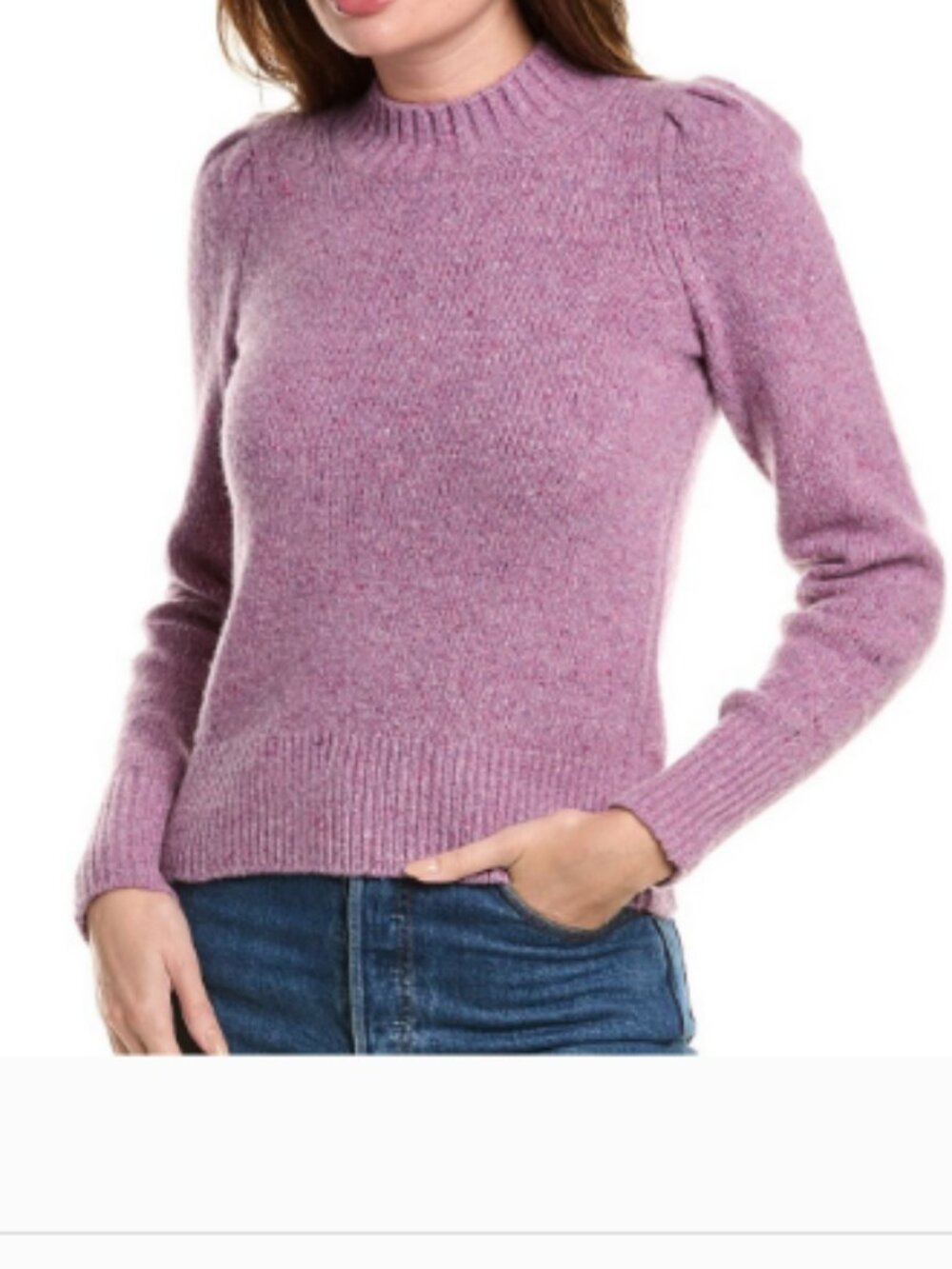 Faherty Boone size S Merino Wool Alpaca Blend Purple Lavencer Sweater Crew neck